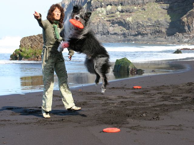 k-Frisbee am Strand